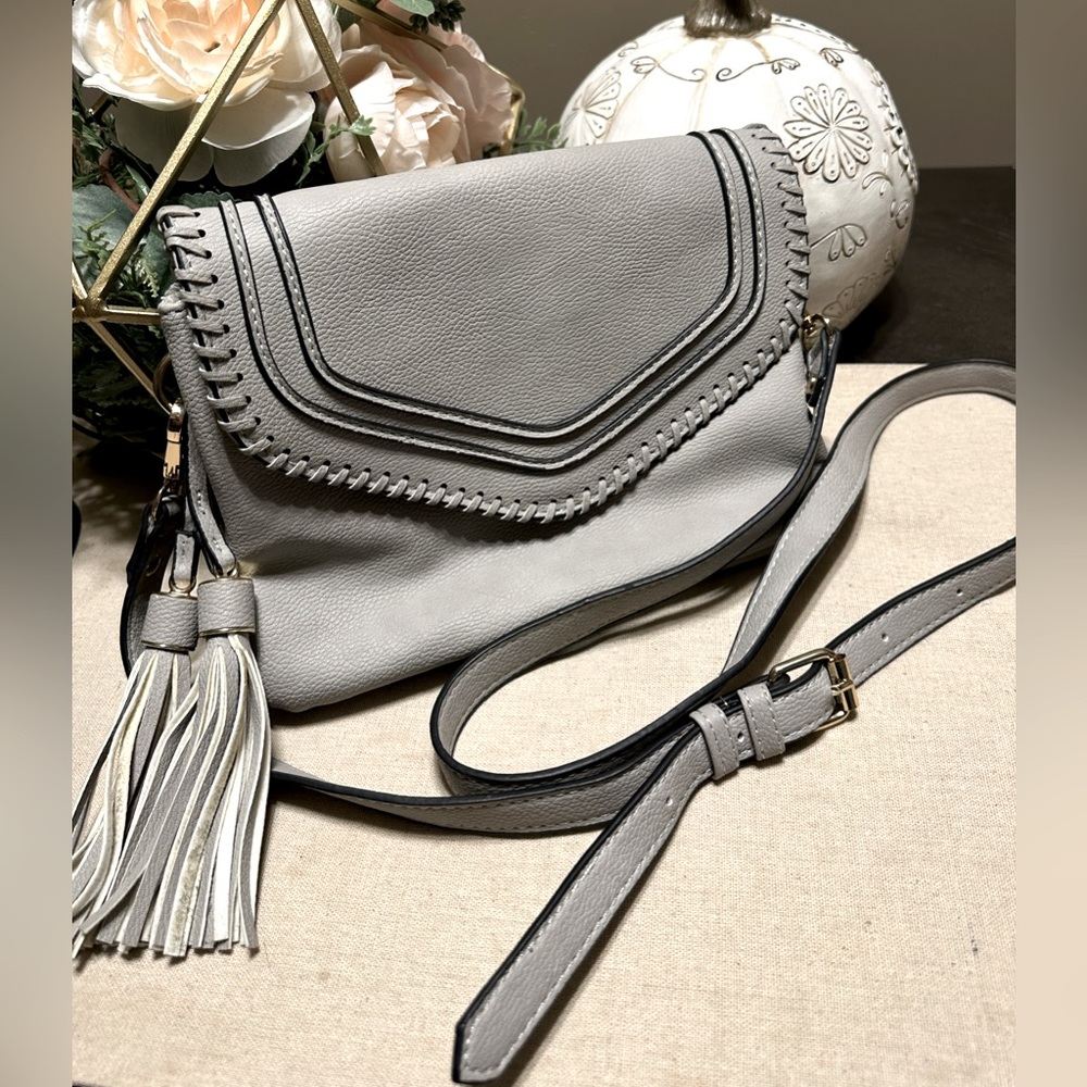 BKE Buckle Faux Leather Crossbody Bag